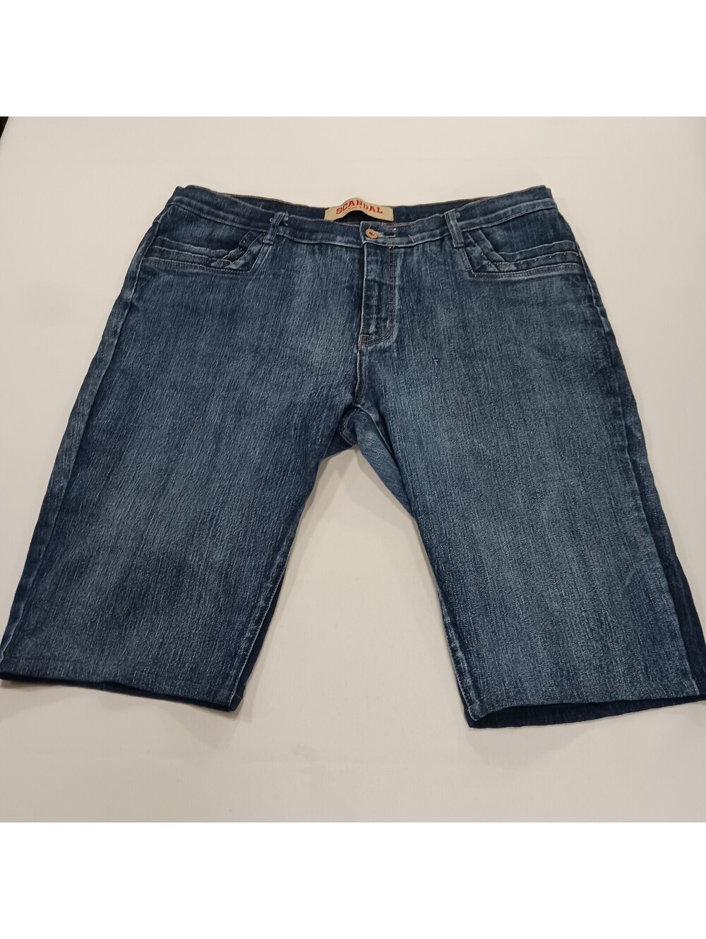 Scandal New York Women's Blue Ramie Blend Denim Shorts Size 19/20 (39×15)